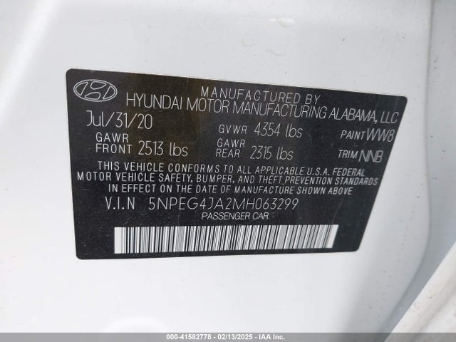 Hyundai SONATA SE 2021 5NPEG4JA2MH063299 Image 9