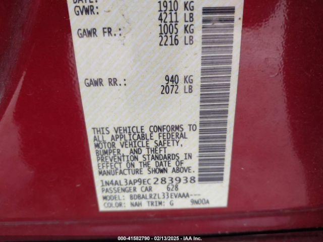 1N4AL3AP9EC283938 Nissan Altima