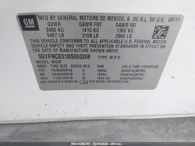 2013 CADILLAC SRX 3GYFNCE31DS650268 Photo 8