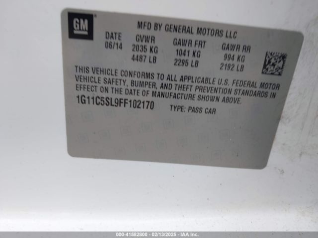 1G11C5SL9FF102170 Chevrolet MALIBU 1LT