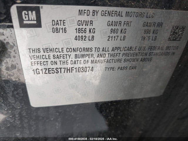 1G1ZE5ST7HF103074 Chevrolet MALIBU 1LT