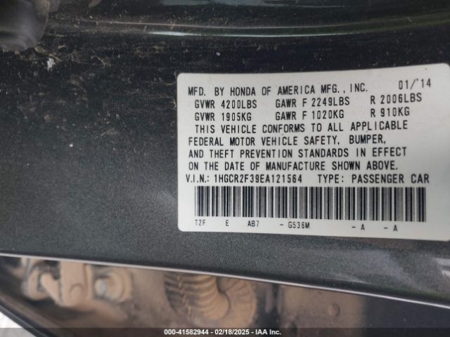 1HGCR2F39EA121564 Honda ACCORD LX
