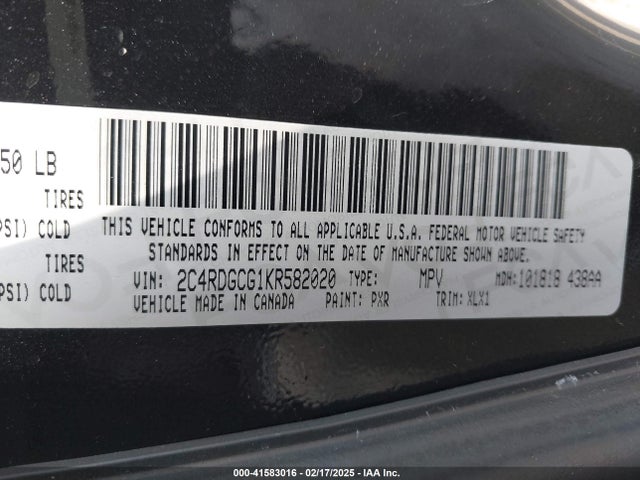 Dodge Grand Caravan Sxt 2019 2C4RDGCG1KR582020 Image 9