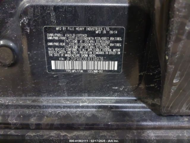 2014 SUBARU XV CROSSTREK JF2GPAVC0E8338978 Photo 8