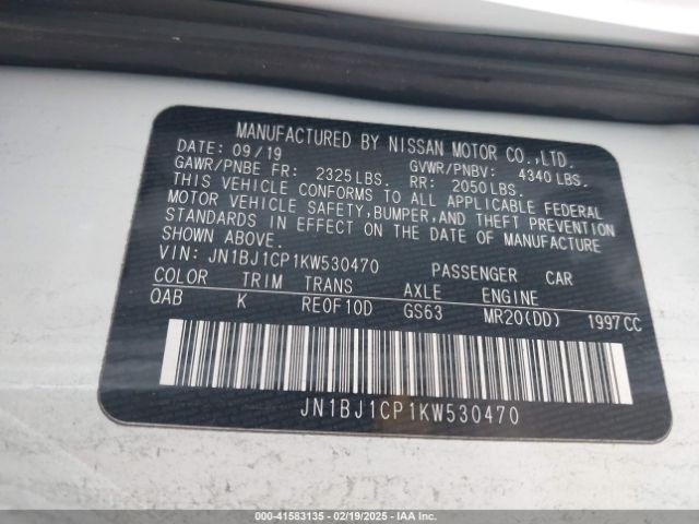 JN1BJ1CP1KW530470 Nissan Rogue Sport Sv