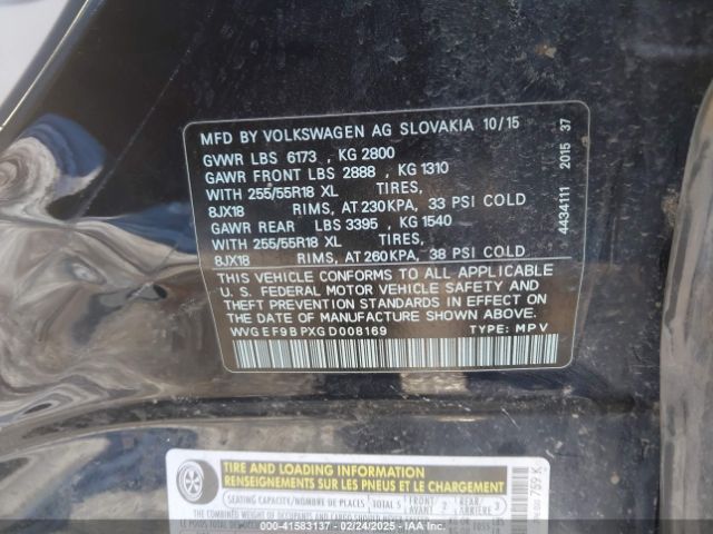 WVGEF9BPXGD008169 Volkswagen Touareg Vr6 Sport