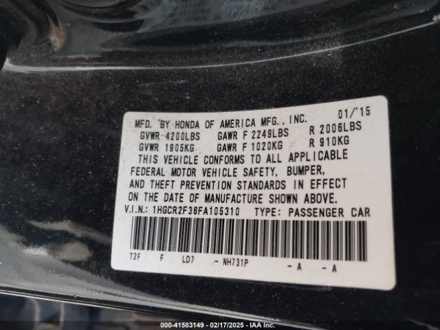 1HGCR2F36FA105310 Honda ACCORD LX