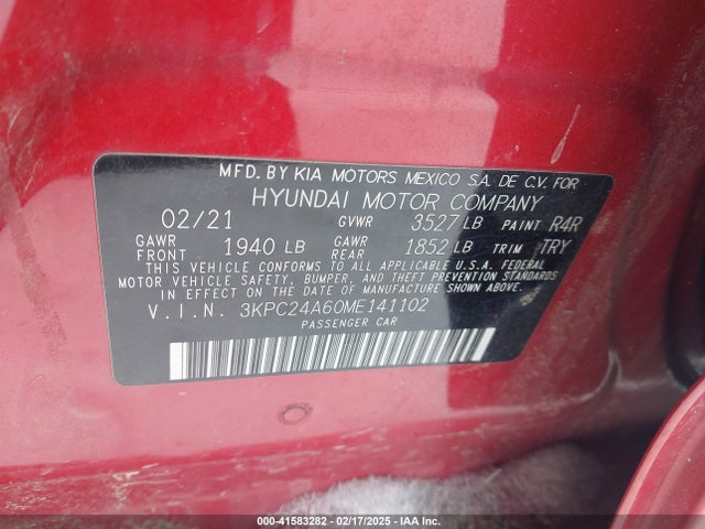 Hyundai gamma ii 2021 3KPC24A60ME141102 Image 9
