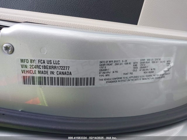 Chrysler Pacifica Touring L 2024 2C4RC1BGXRR172277 Image 9