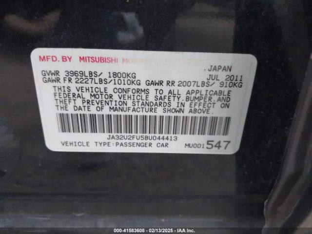 2011 MITSUBISHI LANCER JA32U2FU5BU044413 Photo 8