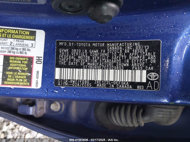 Toyota Corolla S Plus 2014 2T1BURHE7EC029803 Image 9
