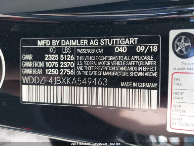 WDDZF4JBXKA549463 Mercedes-Benz E 300