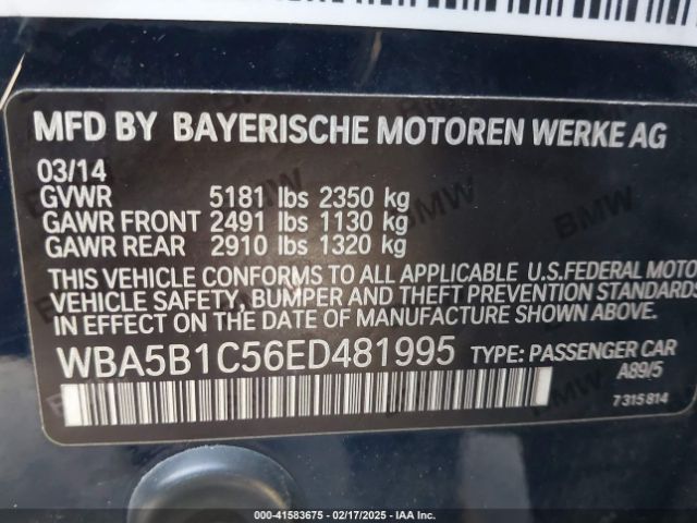 WBA5B1C56ED481995 BMW 535i