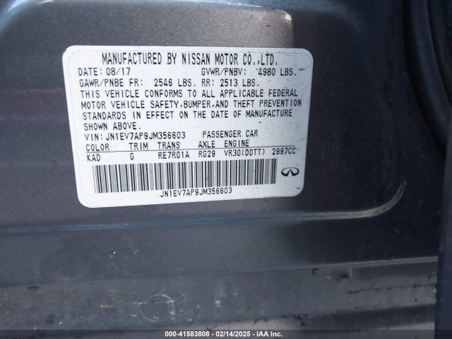 JN1EV7AP9JM356603 Infiniti Q50