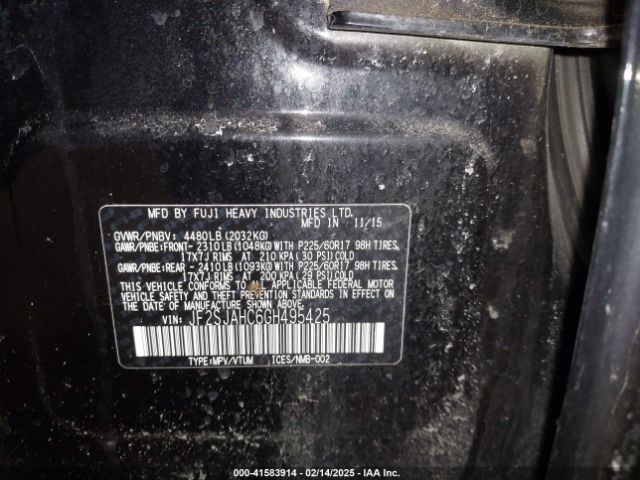 JF2SJAHC6GH495425 Subaru Forester 2.5i Limited