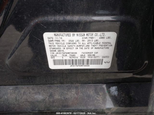 JN1EV7AP6HM736699 Infiniti Q50 3.0t Premium