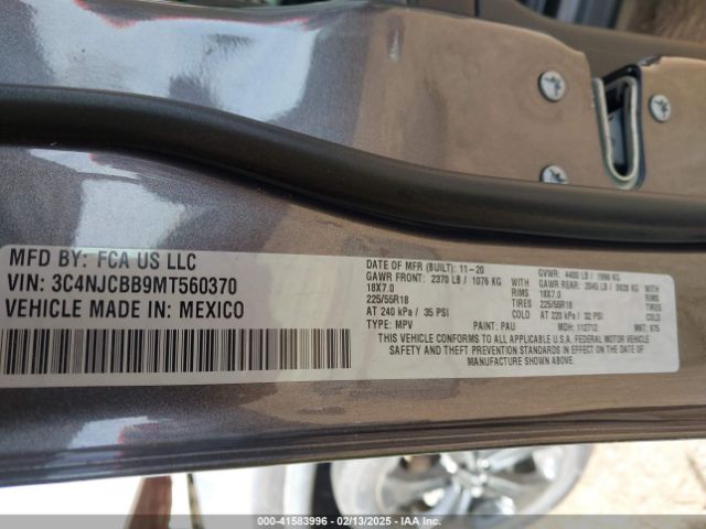 3C4NJCBB9MT560370 Jeep Compass Altitude Fwd