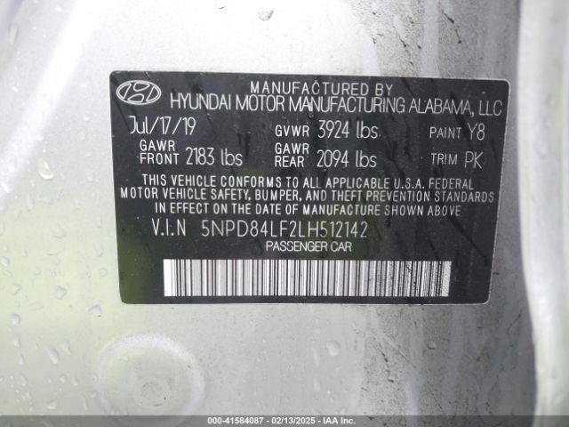 5NPD84LF2LH512142 Hyundai ELANTRA SEL