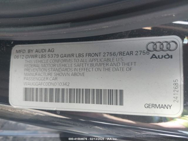 2013 AUDI A6 WAUGGAFC0DN010342 Photo 8