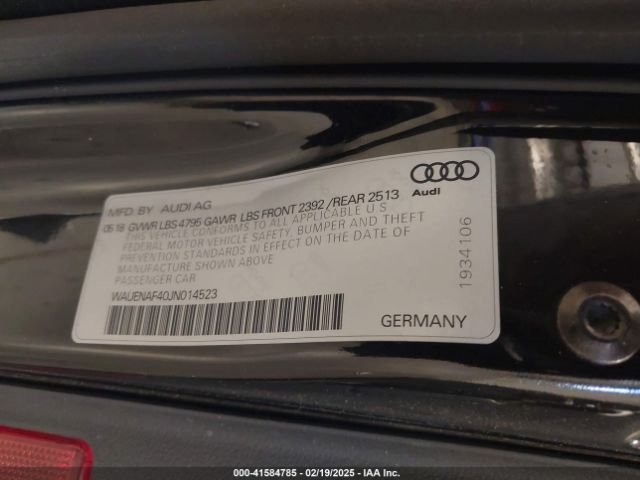 WAUENAF40JN014523 Audi A4 2.0t Premium/2.0t Tech Premium
