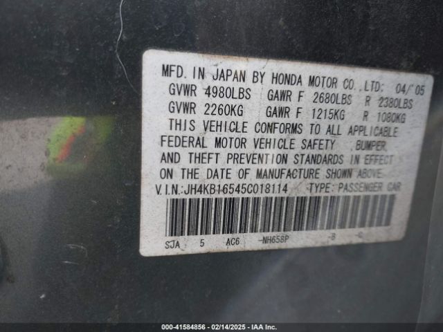 2005 ACURA RL JH4KB16545C018114 Photo 8