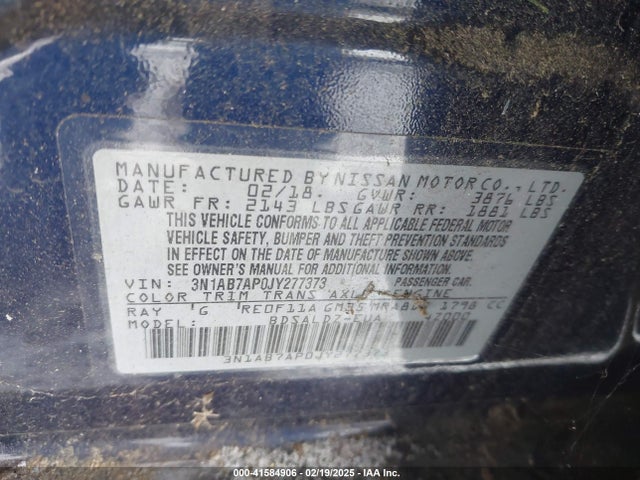 Nissan SENTRA SV 2018 3N1AB7AP0JY277373 Image 9