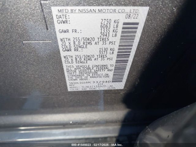 5N1DL1GS4PC332940 Infiniti Qx60 Sensory Awd