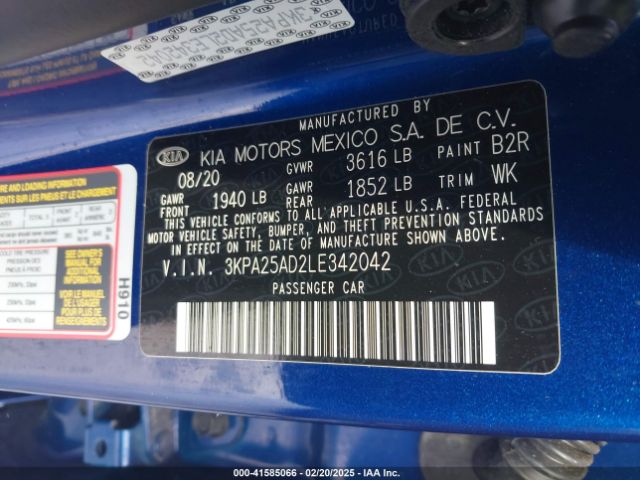 3KPA25AD2LE342042 KIA Rio 5-door S