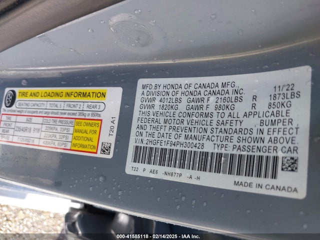 Honda Civic 2023 2HGFE1F94PH300428 Image 22