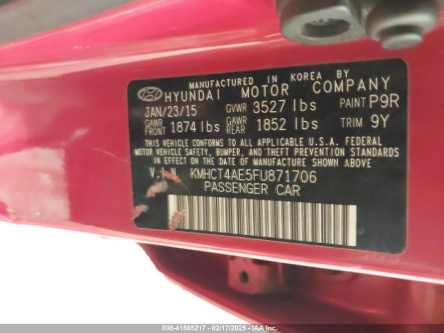 KMHCT4AE5FU871706 Hyundai ACCENT GLS