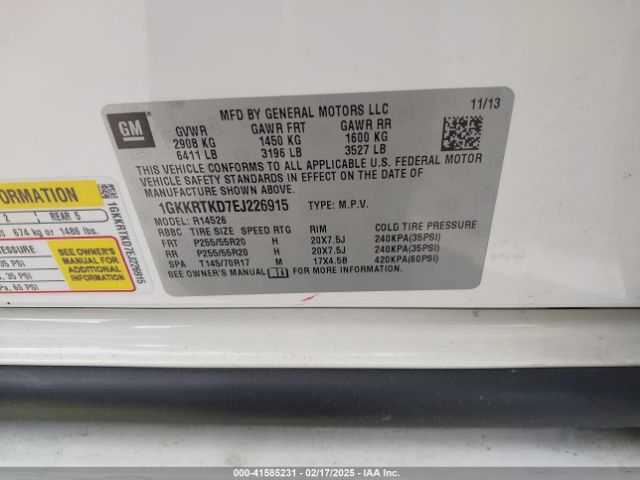 1GKKRTKD7EJ226915 GMC Acadia Denali