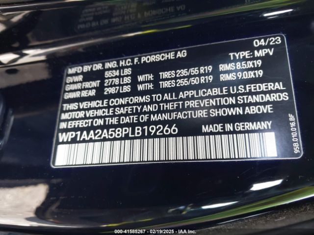 WP1AA2A58PLB19266 Porsche Macan T