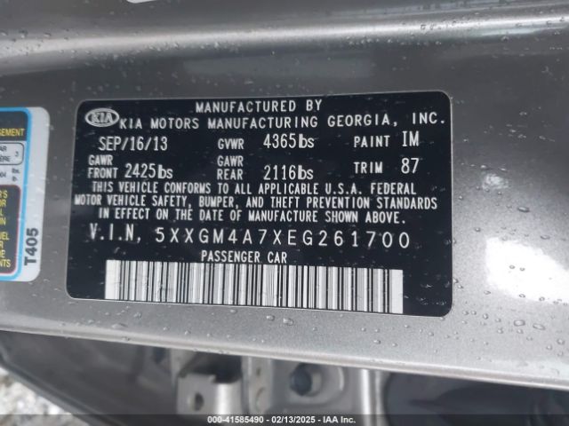 5XXGM4A7XEG261700 KIA Optima Lx