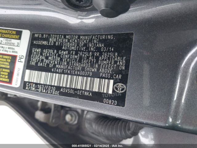 4T4BF1FK1ER400379 Toyota Camry L/le/se/se Sport/xle