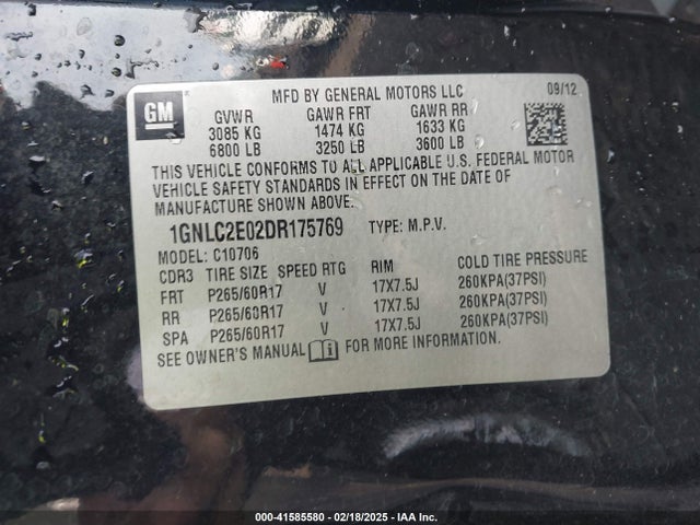 Aukcja sprzedaży 2013 Chevrolet Tahoe Commercial Fleet, vin: 1GNLC2E02DR175769, numer aukcji: 41585580