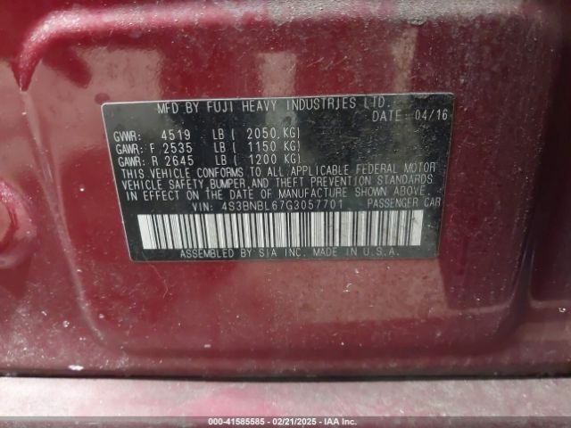 2016 SUBARU LEGACY 4S3BNBL67G3057701 Photo 8