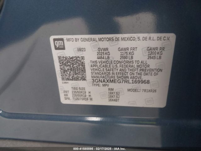 3GNAXMEG7RL169968 Chevrolet Equinox Fwd Rs