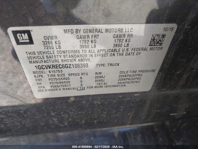 Chevrolet Silverado 1500 2lt 2016 1GCVKREC6GZ108393 Image 9