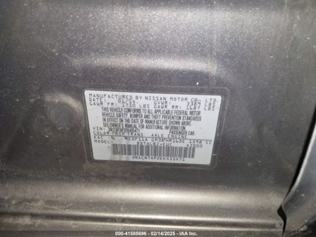 3N1CN7AP2EK455471 Nissan Versa 1.6 S/1.6 S+/1.6 Sl/1.6 Sv
