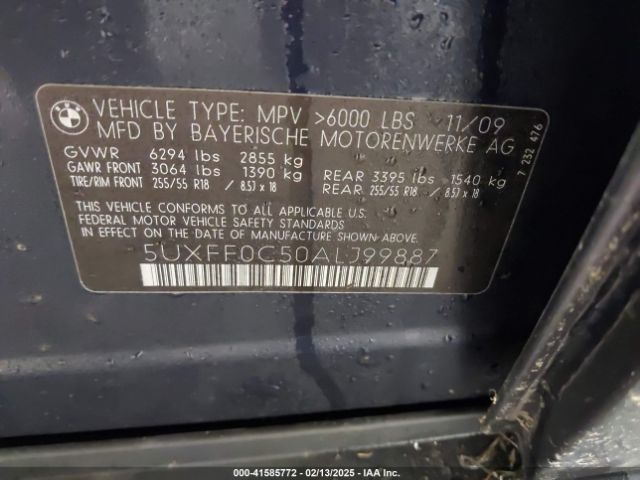 2010 BMW X5 5UXFF0C50ALJ99887 Photo 8