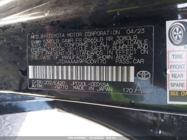 JTDAAAAA9PA009170 Toyota Mirai Xle