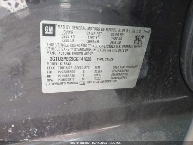 3GTU2PEC5GG141028 GMC Sierra 1500 Denali