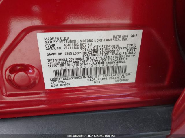 2013 MITSUBISHI OUTLANDER SPORT 4A4AR4AU8DE002261 Photo 8