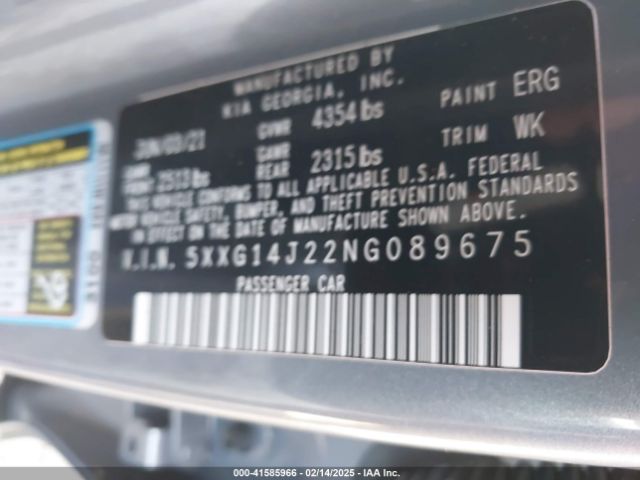 5XXG14J22NG089675 KIA K5 LXS