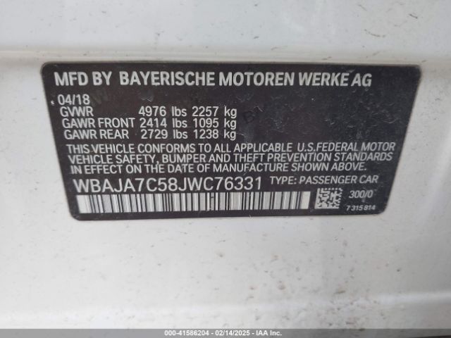 WBAJA7C58JWC76331 BMW 530i Xdrive