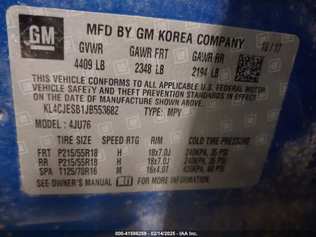 KL4CJESB1JB553682 Buick Encore Preferred