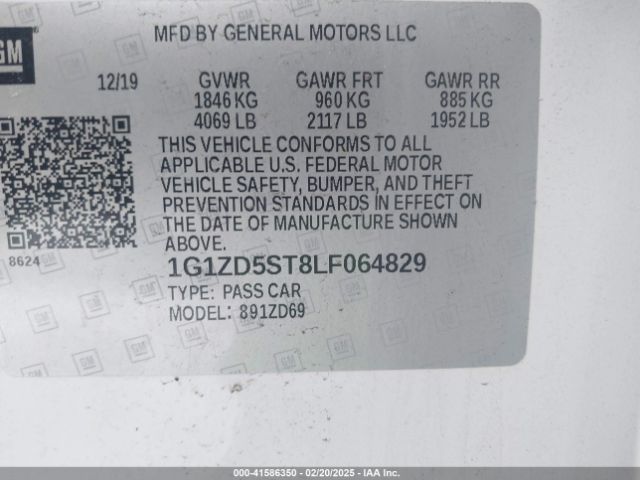 2020 CHEVROLET MALIBU 1G1ZD5ST8LF064829 Photo 8