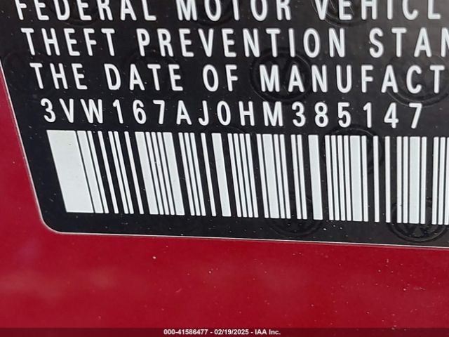 3VW167AJ0HM385147 Volkswagen Jetta 1.4t S