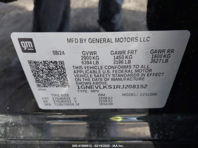 1GNEVLKS1RJ208152 Chevrolet Traverse Awd Rs