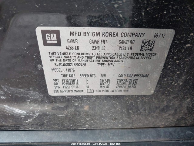 KL4CJASB2JB552436 Buick Encore Preferred